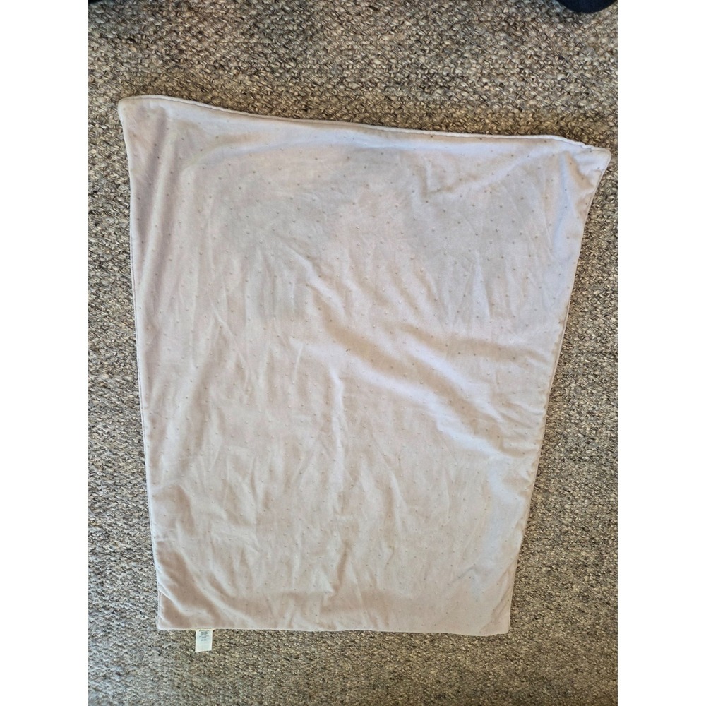 Pottery Barn Kids Purple Gold Chamois Baby Blanket Stroller Plush Velour 30x40 - Picture 3 of 5